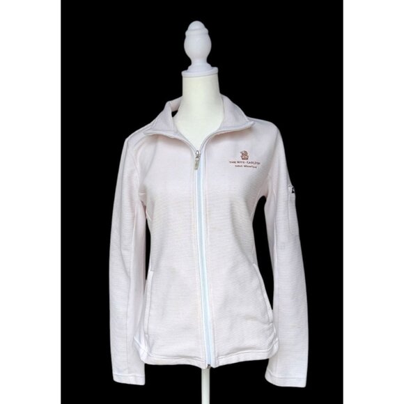 VTG The Ritz Carlton Dove Mountain Arizona Womens White Ribbed Jacket Full Zip M - Picture 1 of 16